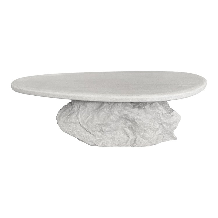 Τραπέζι σαλονιού Zinol pakoworld mdf-polyresin λευκό 105x62x32εκ 415-000015