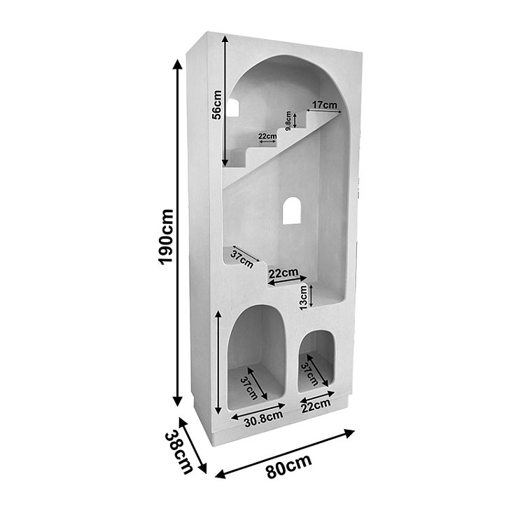 Βιβλιοθήκη-ραφιέρα Boolten pakoworld mdf λευκό 80x38x190εκ 415-000018