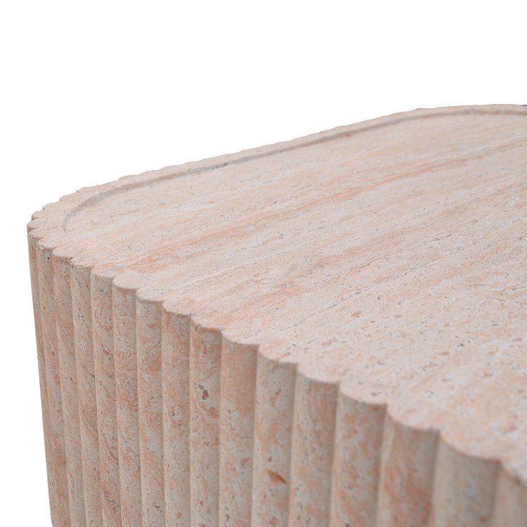 Τραπέζι σαλονιού Doric pakoworld MGO όψη τραβερτίνας 80x80x38εκ 419-000023
