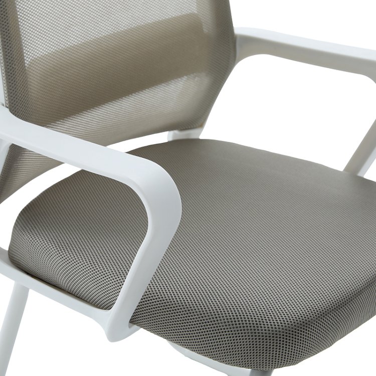 Καρέκλα επισκέπτη Palma pakoworld λευκή- mesh γκρι 46x52x94εκ 2τμχ 420-000017