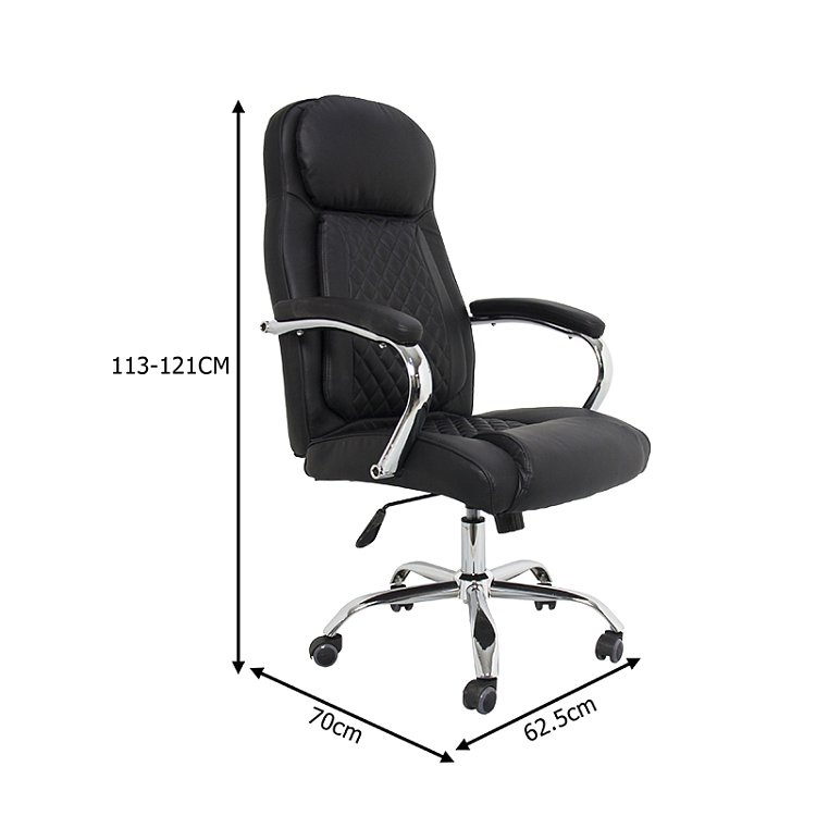 Καρέκλα γραφείου διευθυντή Stoldi pakoworld pu μαύρο 62.5x70x113-121εκ 421-000007