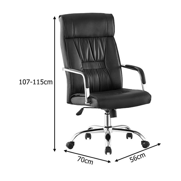Καρέκλα γραφείου διευθυντή Biani pakoworld pu μαύρο 56x70x107-115εκ 421-000009
