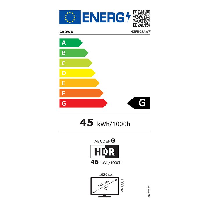Crown 43FB02AWF Τηλεόραση Smart 43" Full HD LED