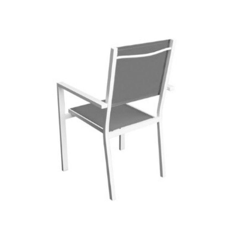 Πολυθρόνα Αλουμινίου Ellen Γκρι-Λευκό 5467G 200-71-003