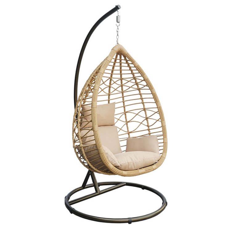 Κούνια Κρεμαστή Wicker Rattan Μπεζ 5546 G