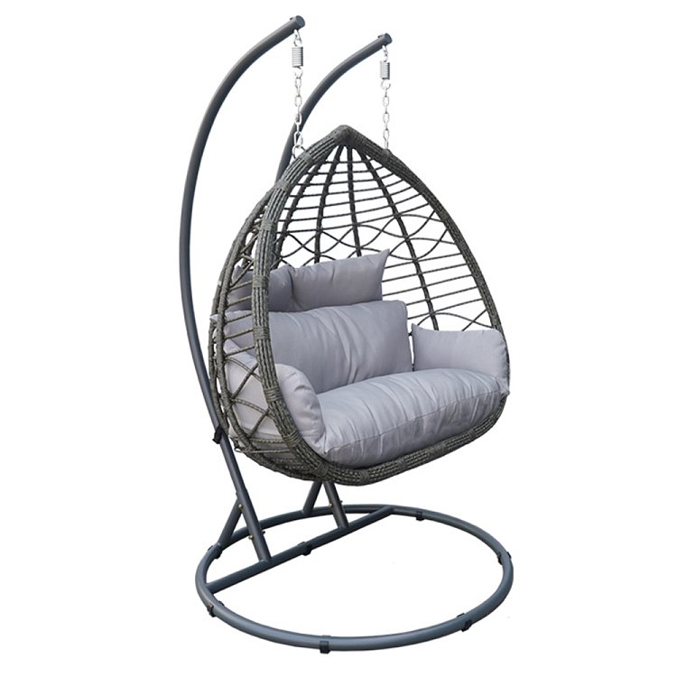 Κούνια Κρεμαστή Wicker Rattan Γκρι 5547 G