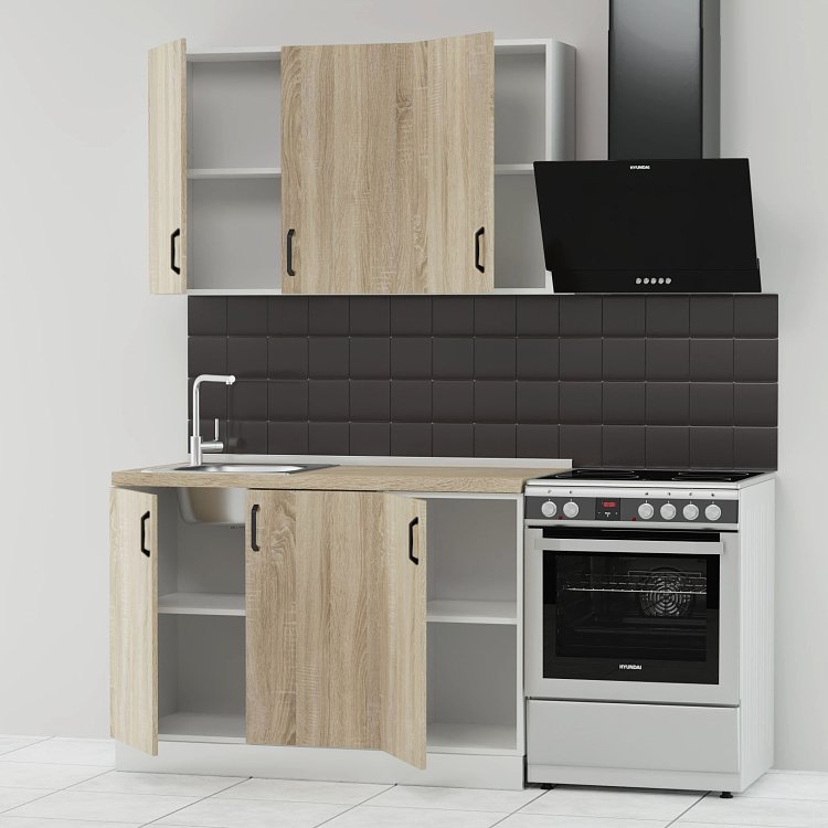 Κουζίνα Modest Σετ 4 Κουτιών Σονόμα Άνω Κουτιά 120cm Κάτω 120cm GR-MODESTSET22