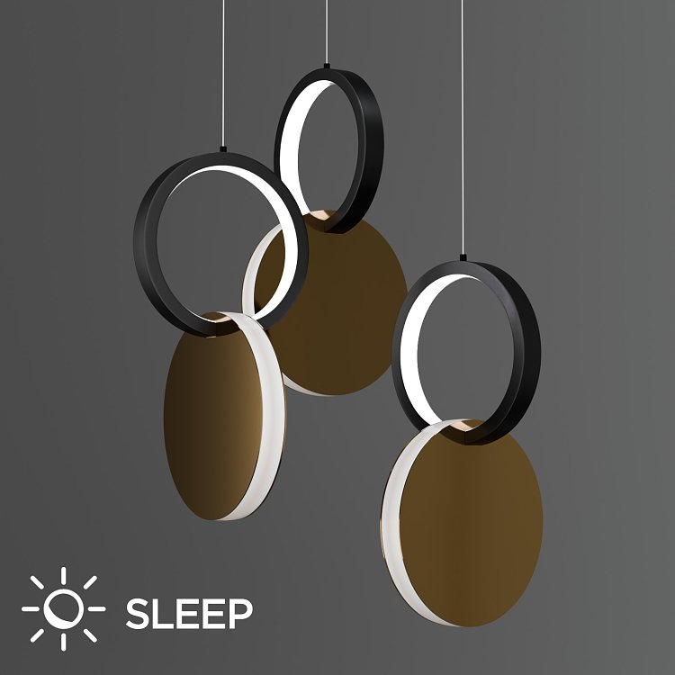 Φωτιστικό Κρεμαστό Symmetric 1E Led 45W Χρυσό-Μαύρο Φ25x120cm HU-HJ2181-1E