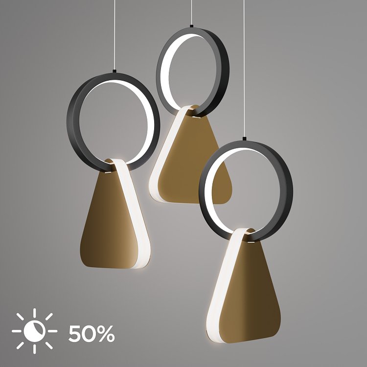 Φωτιστικό Κρεμαστό Symmetric 1F Led 45W Χρυσό-Μαύρο Φ25x120cm HU-HJ2181-1F