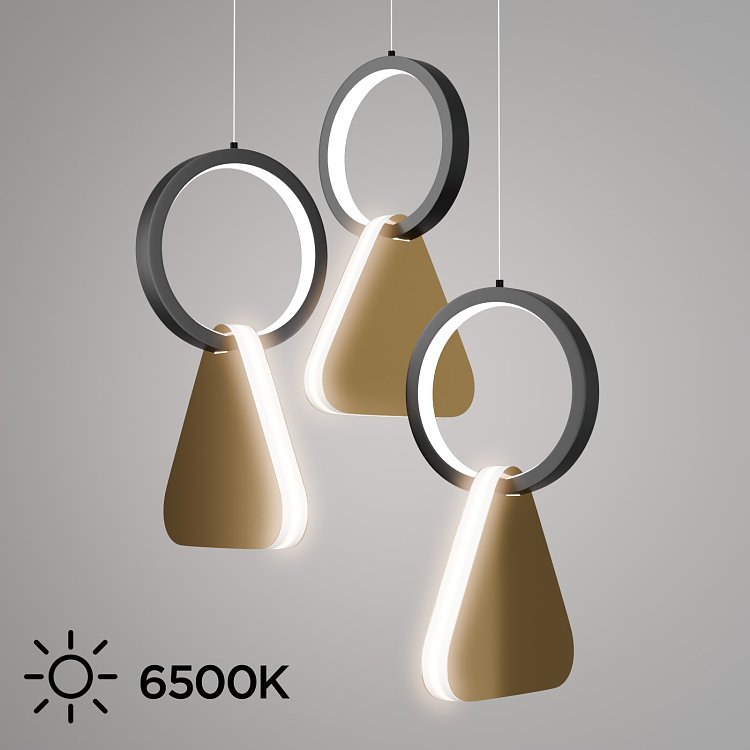 Φωτιστικό Κρεμαστό Symmetric 1F Led 45W Χρυσό-Μαύρο Φ25x120cm HU-HJ2181-1F