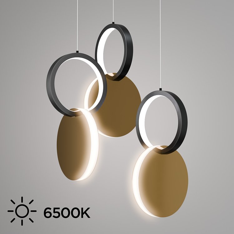 Φωτιστικό Κρεμαστό Symmetric 1E Led 45W Χρυσό-Μαύρο Φ25x120cm HU-HJ2181-1E