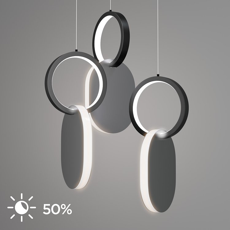 Φωτιστικό Κρεμαστό Symmetric 1G Led 45W Νίκελ Ματ Φ25x120cm HU-HJ2181-1G