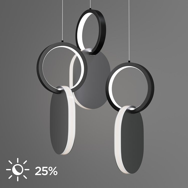 Φωτιστικό Κρεμαστό Symmetric 1G Led 45W Νίκελ Ματ Φ25x120cm HU-HJ2181-1G