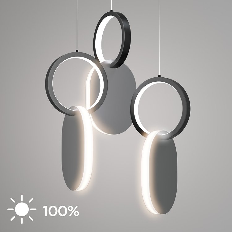 Φωτιστικό Κρεμαστό Symmetric 1G Led 45W Νίκελ Ματ Φ25x120cm HU-HJ2181-1G