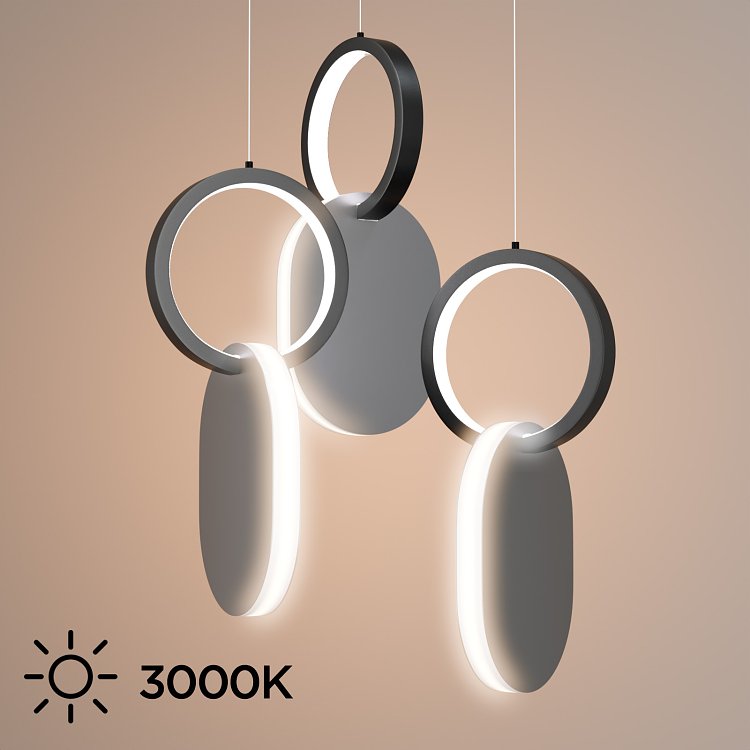 Φωτιστικό Κρεμαστό Symmetric 1G Led 45W Νίκελ Ματ Φ25x120cm HU-HJ2181-1G