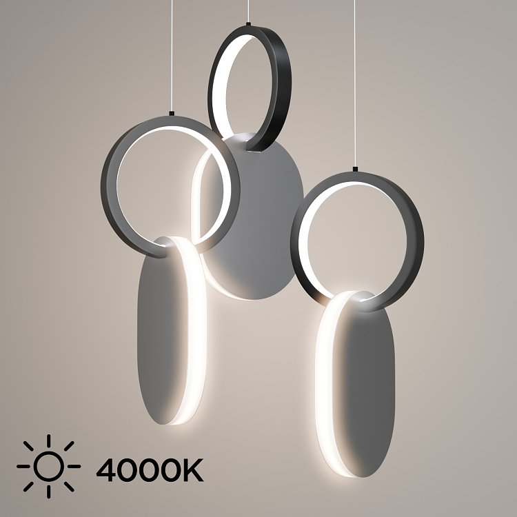 Φωτιστικό Κρεμαστό Symmetric 1G Led 45W Νίκελ Ματ Φ25x120cm HU-HJ2181-1G