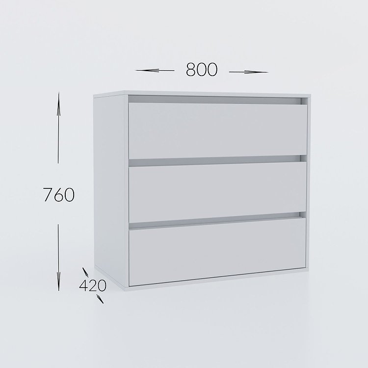 Συρταριέρα Idea Λευκό 80x42x76cm GR-IDEACHEST8076