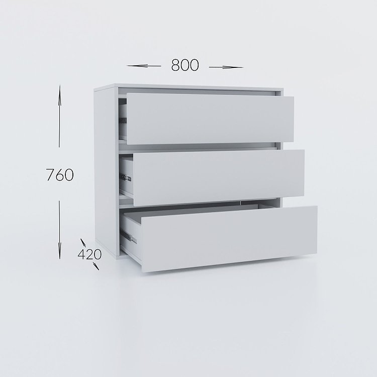 Συρταριέρα Idea Λευκό 80x42x76cm GR-IDEACHEST8076