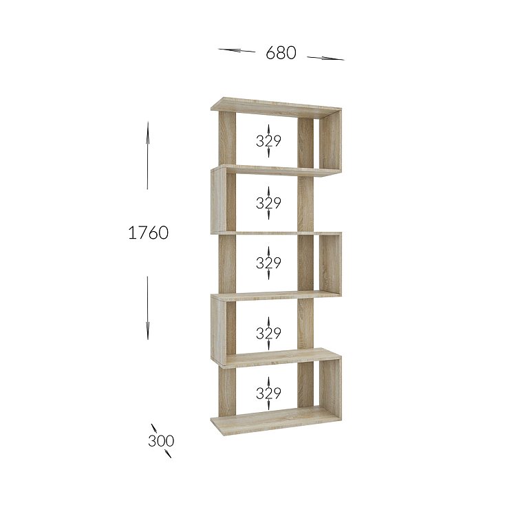 Βιβλιοθήκη Regal 68x30x176cm Σονόμα GR-REGAL