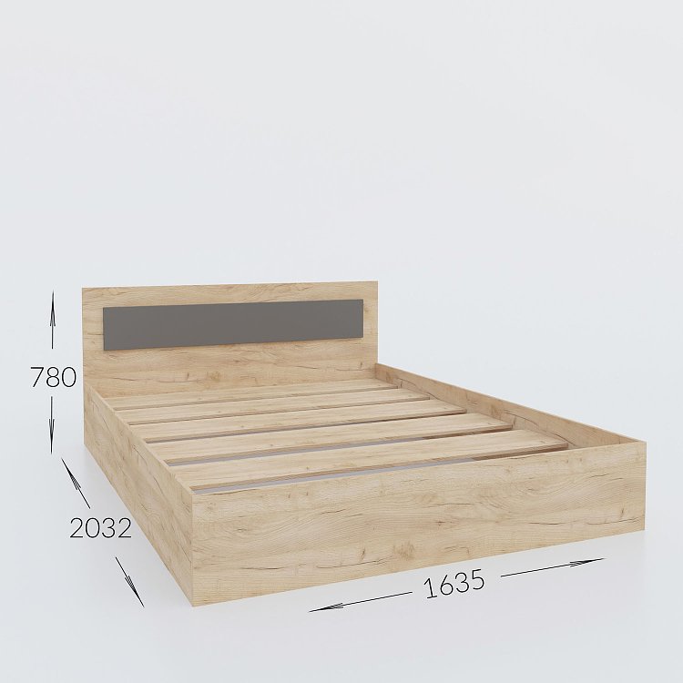 Κρεβάτι Viva Χρυσό Δρυς-Γραφίτης 160x200cm GR-VIVABED