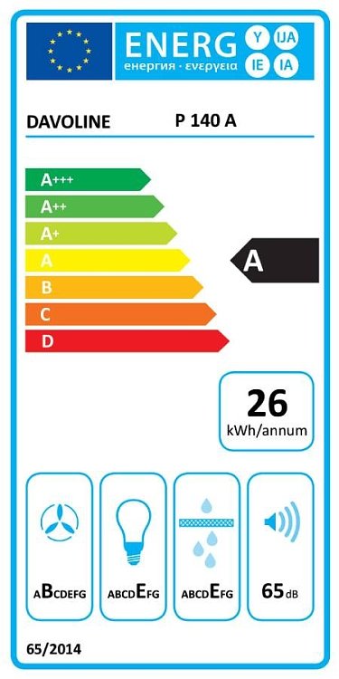DAVOLINE P140 A SILVER Απορροφητήρας Πτυσσόμενος 60cm Ασημί 800008107