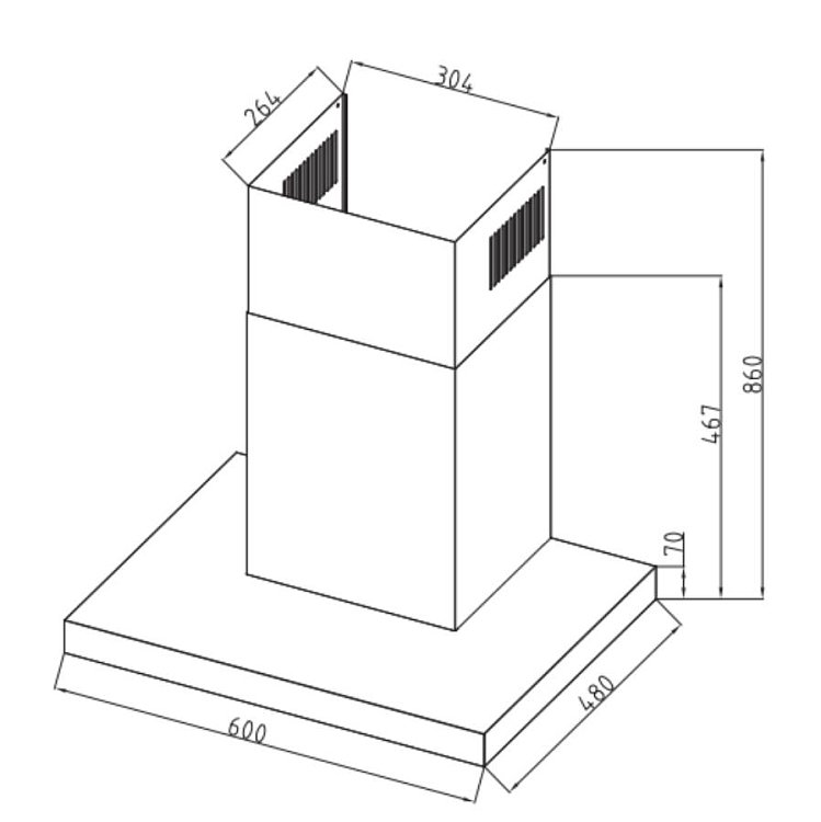 DAVOLINE METRIC PRO IX 60 Απορροφητήρας Καμινάδα 60cm Inox 801012119
