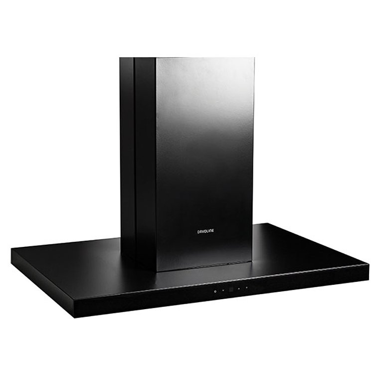DAVOLINE SQUARE ISLAND 090 BLACK Απορροφητήρας Νησίδα 90cm Μαύρο 801012122