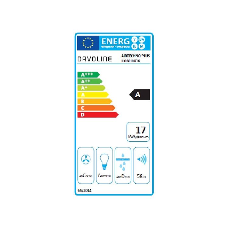 DAVOLINE AIRTECHNO PLUS II IX 60CM Απορροφητήρας Καμινάδα Inox 801012136
