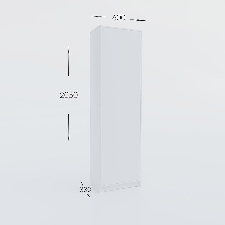 Ντουλάπα Sara Λευκή 60x33x205cm GR-SARAWARD