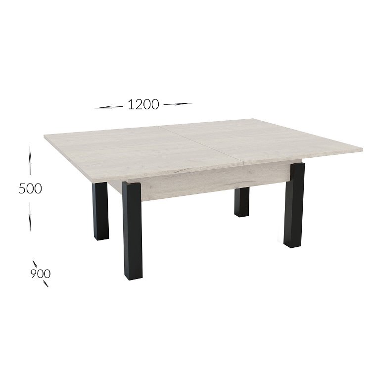 Τραπέζι Σαλονιού Transformer Λευκό 90x60x50cm GR-TRANSFORMTAB-1