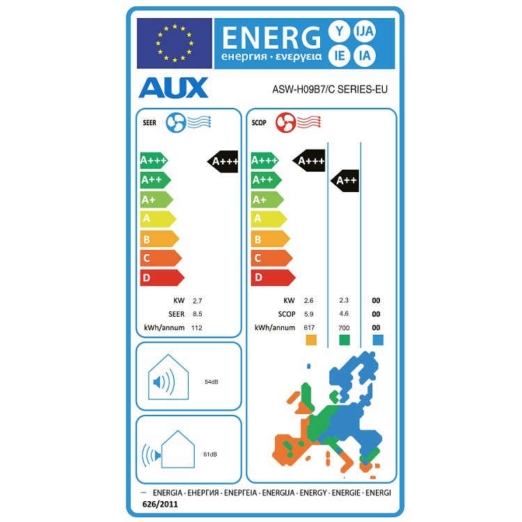 Aux C-SERIES ASW-H09B7A4 / CAR3DI-D0 Κλιματιστικό Inverter 9000 BTU