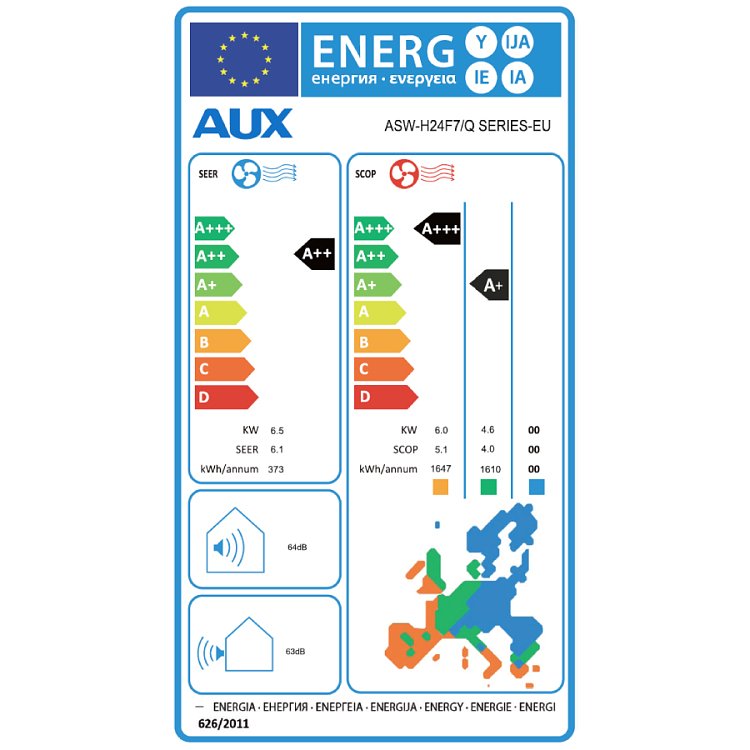 Aux Q-PLUS SERIES ASW-H24F7 Κλιματιστικό Inverter 24000 BTU