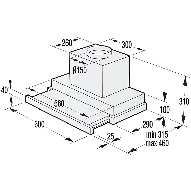 GORENJE BHP643S3BG Απορροφητήρας Συρόμενος 60cm Μαύρο 065038201 (4 Έτη Εγγύηση)