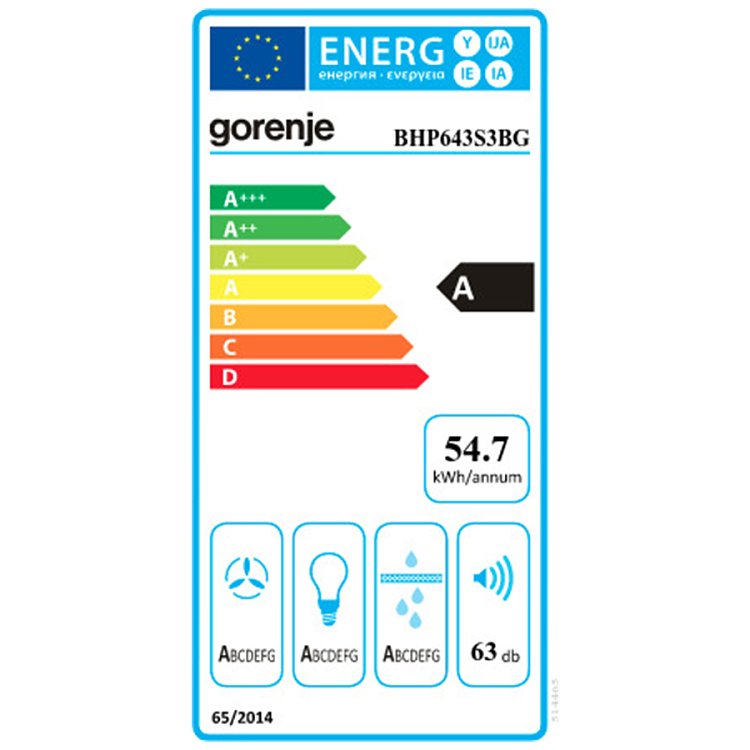 GORENJE BHP643S3BG Απορροφητήρας Συρόμενος 60cm Μαύρο 065038201 (4 Έτη Εγγύηση)