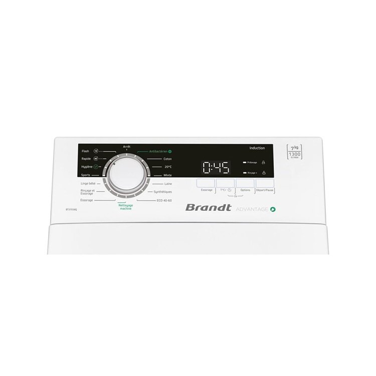 BRANDT BT37038Q Πλυντήριο Άνω Φόρτωσης Λευκό 7kg