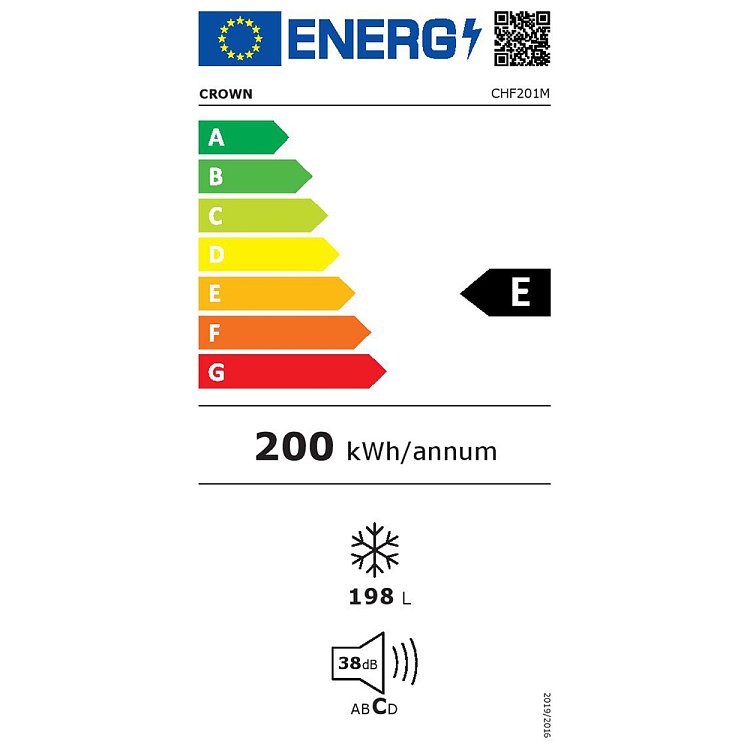 Crown CHF201M Καταψύκτης Οριζόντιος Λευκός 198lt