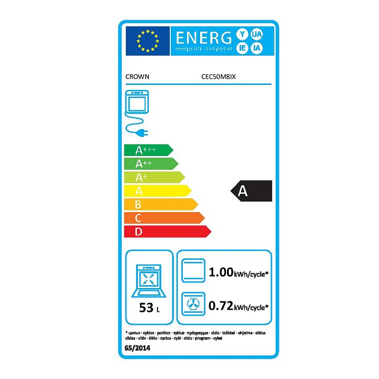Crown CEC50M8IX Κεραμική Κουζίνα 50cm  Inox