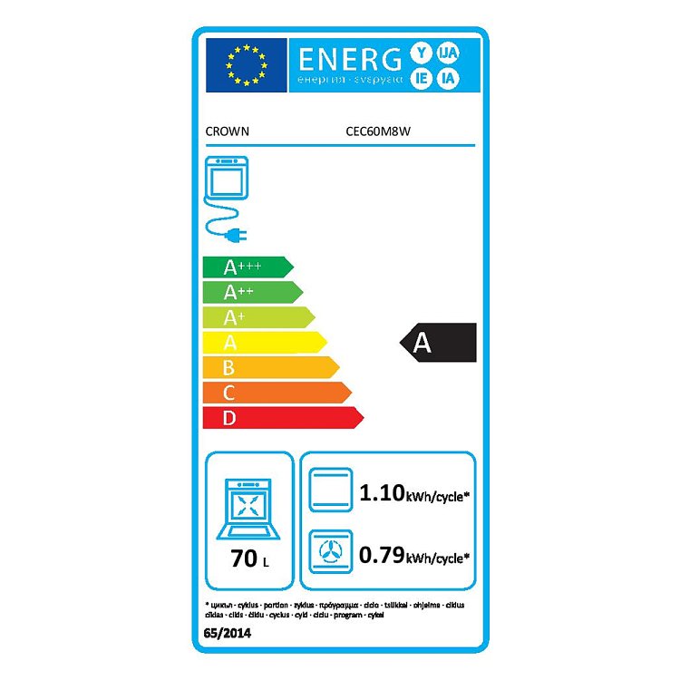 Crown CEC60M8W Κεραμική Κουζίνα 60cm Λευκό