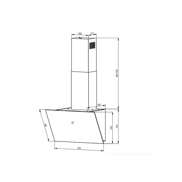 Crown CV13K60BL Απορροφητήρας Καμινάδα