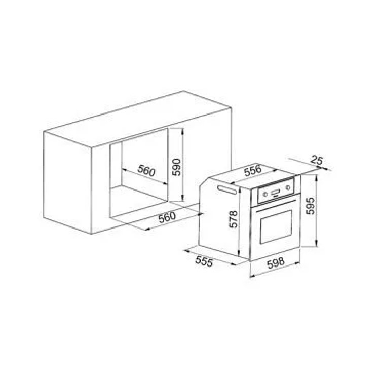 Crown FCM 106AIX Φούρνος άνω Πάγκου 65lt Inox