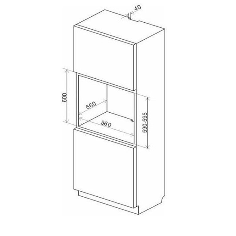 Crown FCM 510AIX Φούρνος άνω Πάγκου 65lt Inox