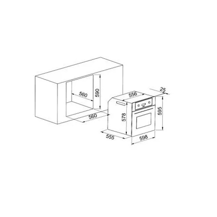 Crown FCM 600AIX Φούρνος άνω Πάγκου 65lt Inox