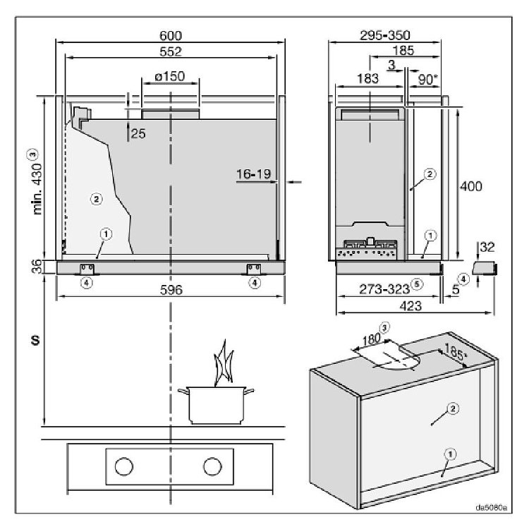 MIELE DAS 2620 Απορροφητήρας Συρόμενος 60cm Inox