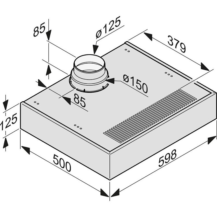 MIELE DA 1260 Απορροφητήρας Ελεύθερος 60cm Inox