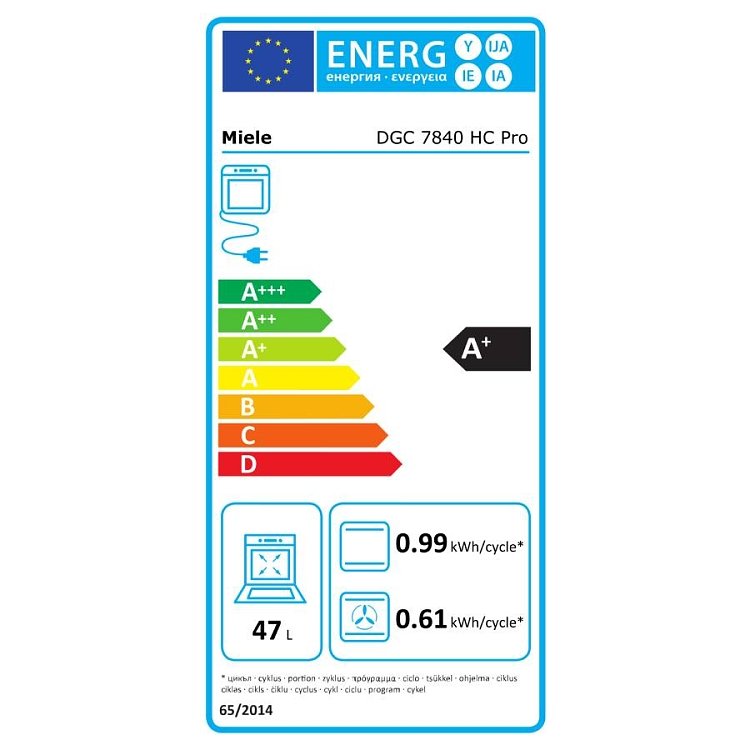 MIELE DGC 7840 HC PRO CLEANSTEEL Φούρνος άνω Πάγκου 47lt Μαύρο