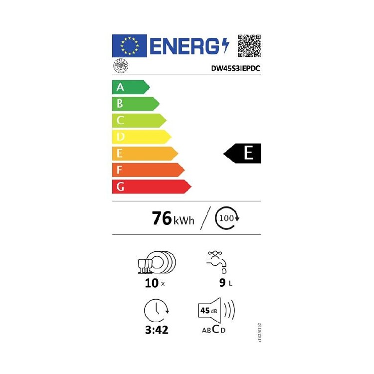 BERTAZZONI DW45 S3I E PD C Εντοιχιζόμενο Πλυντήριο Πιάτων 45cm