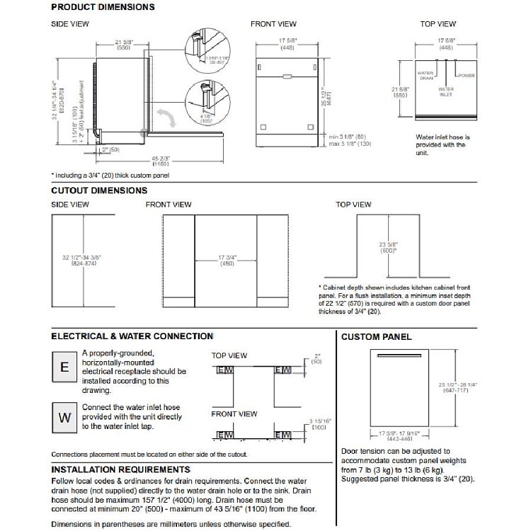 BERTAZZONI DW45 S3I E PD C Εντοιχιζόμενο Πλυντήριο Πιάτων 45cm