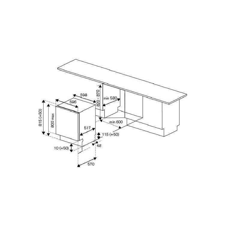 BERTAZZONI DW60 83 PRT S SLIDING DOOR Εντοιχιζόμενο Πλυντήριο Πιάτων 60cm