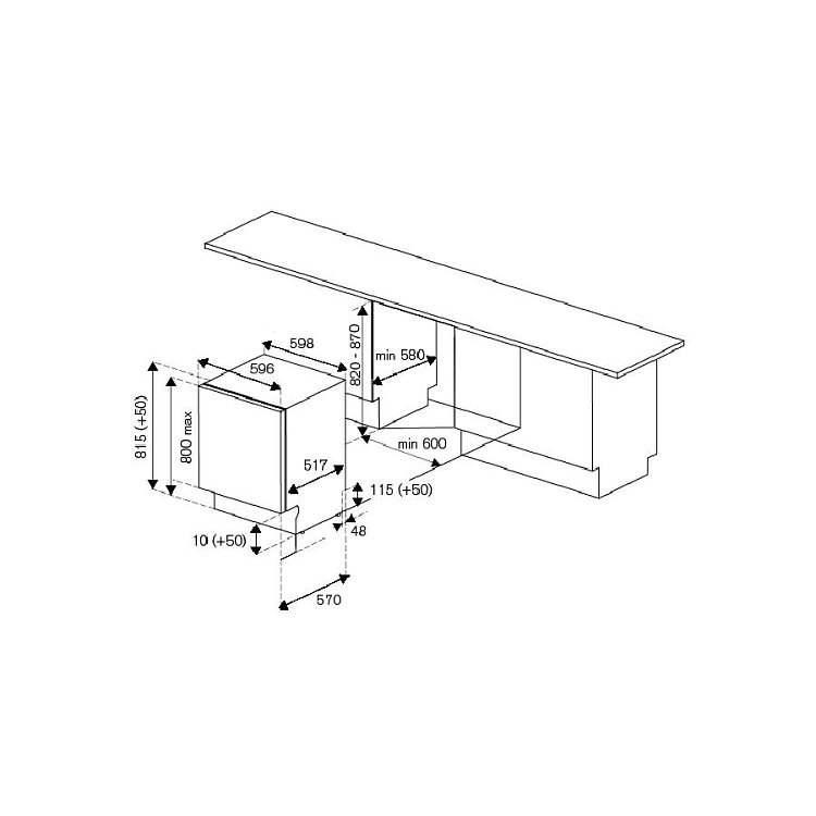 BERTAZZONI DW60 E PR S Εντοιχιζόμενο Πλυντήριο Πιάτων 60cm
