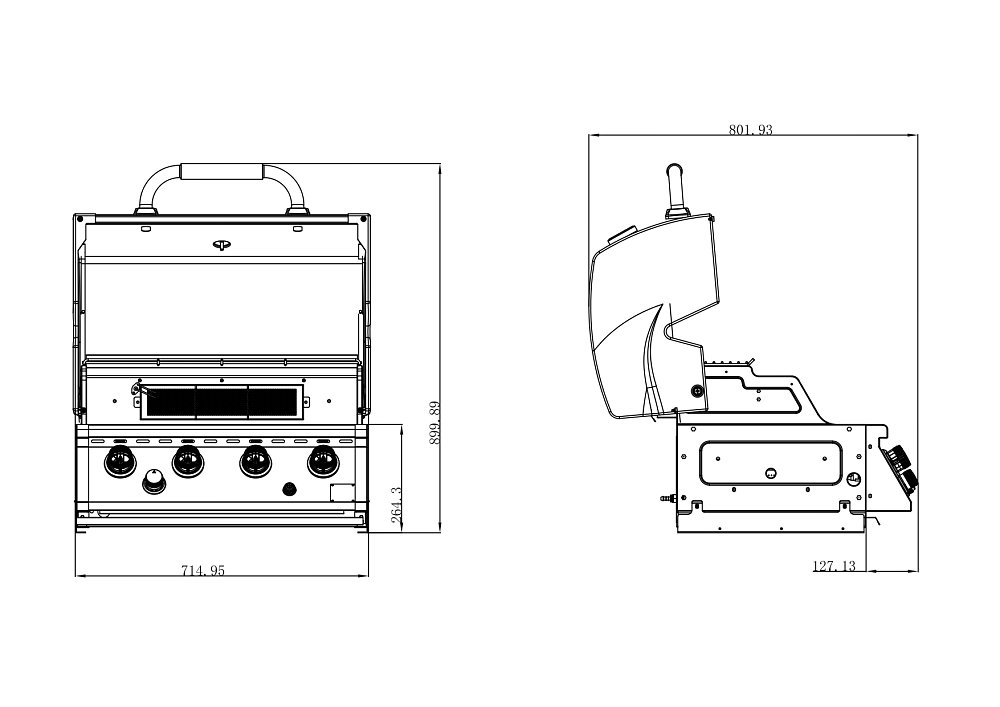 THERMOGATZ SEMI-PROF TGH-BI-M61 BBQ Υγραερίου 4+1 17,5kW 03.313.421